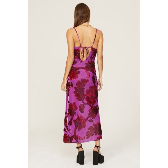 Rhode Jemima Dress Floral Midi Purple 4 - Picture 5 of 16